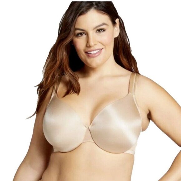 Lane Bryant Cacique Womens Bra Smooth Satin Full Coverage U/W Cafe Mocha 42DDD - Picture 1 of 10